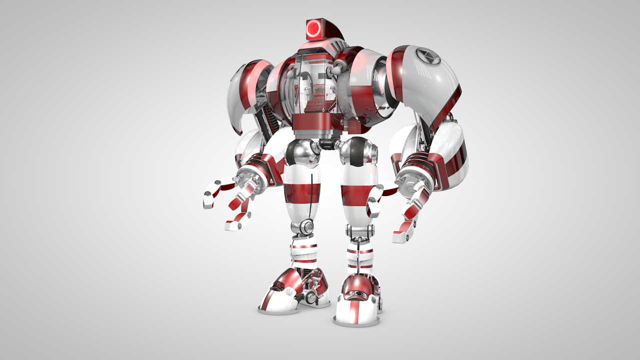 Robot With Cockpit Free 3D model_3