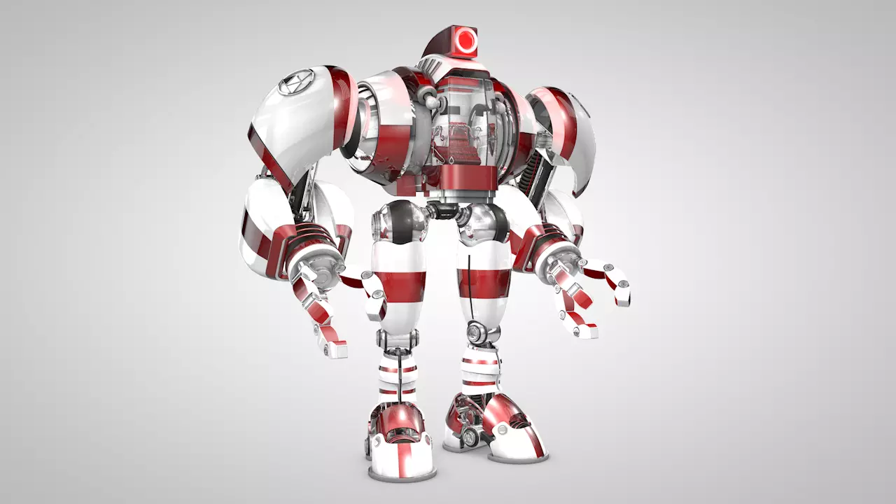 Robot With Cockpit Free 3D model_0