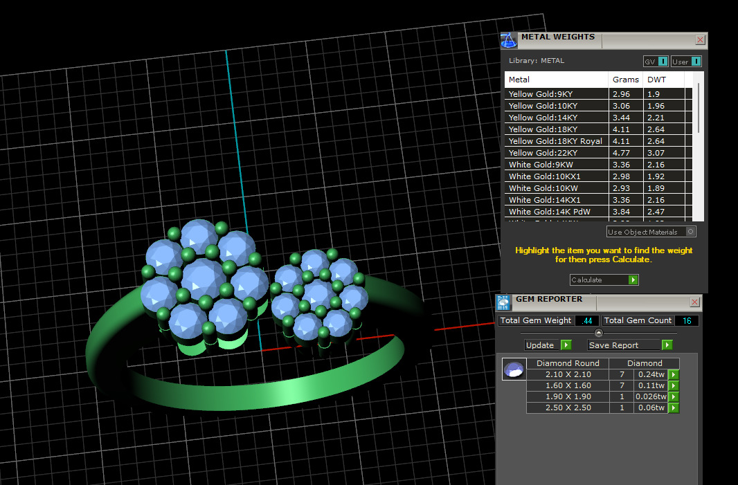 Open Design Cluster Ring with Round Stones 3D print model_3