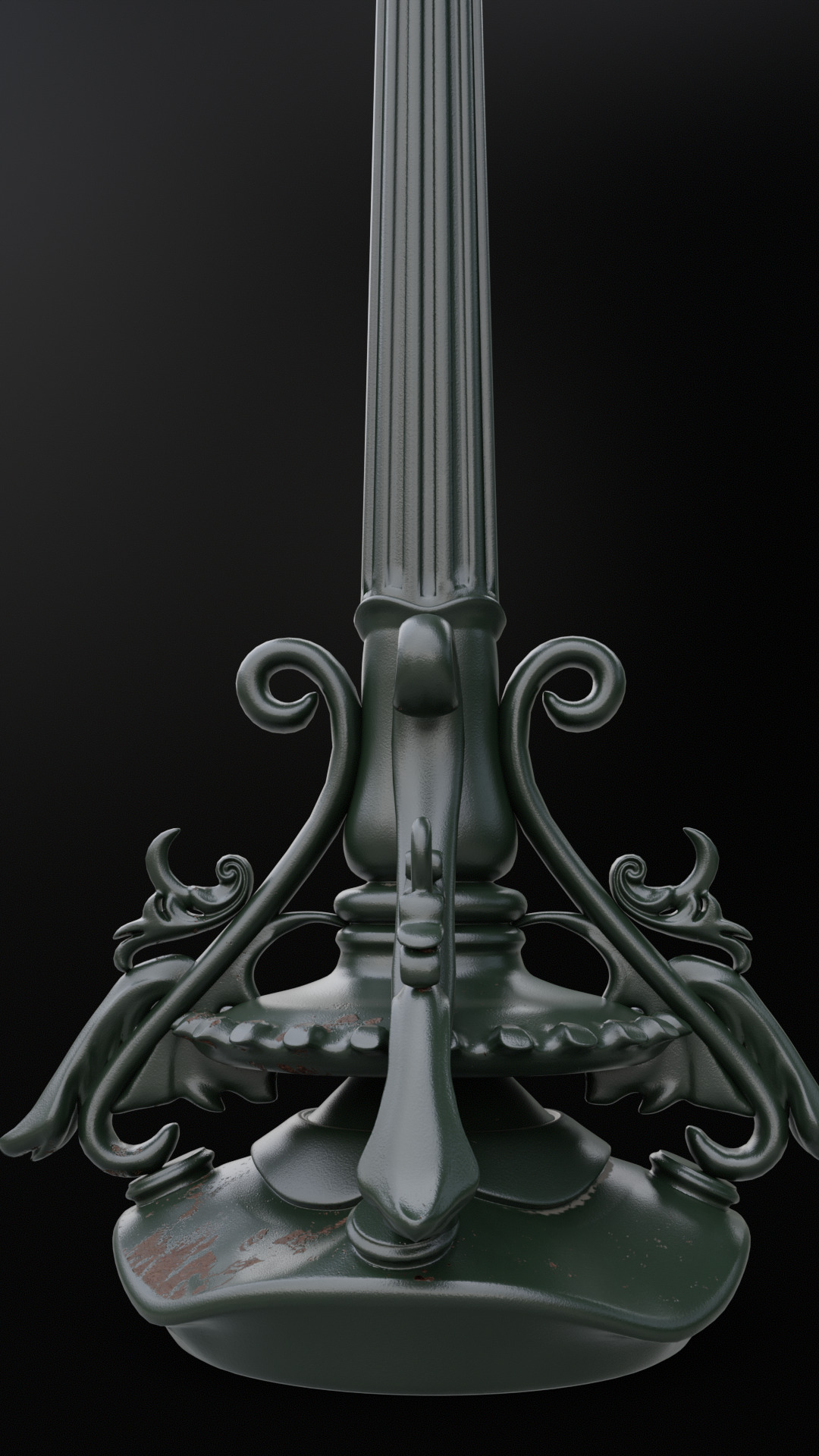 Old lamp post number2 with ST64 6W bulb 3D model_7
