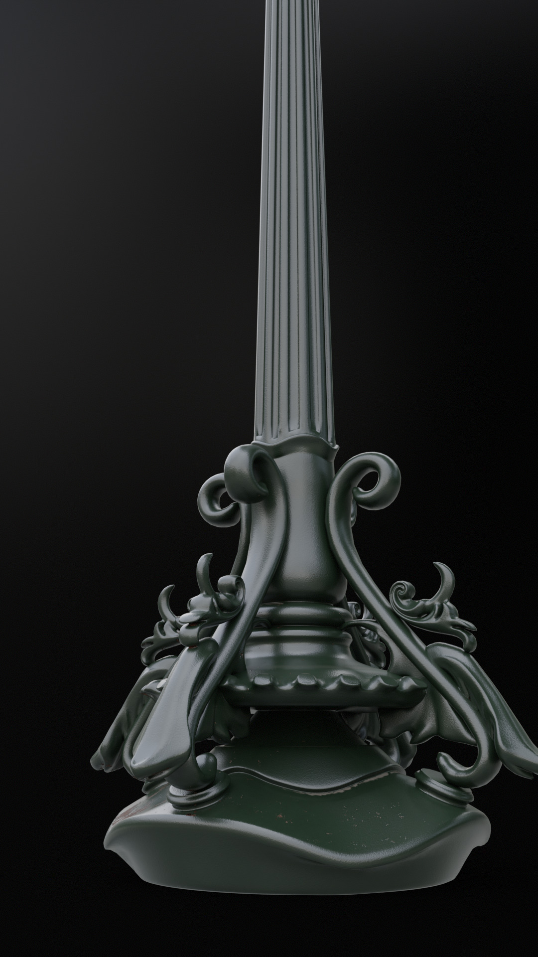 Old lamp post number2 with ST64 6W bulb 3D model_5