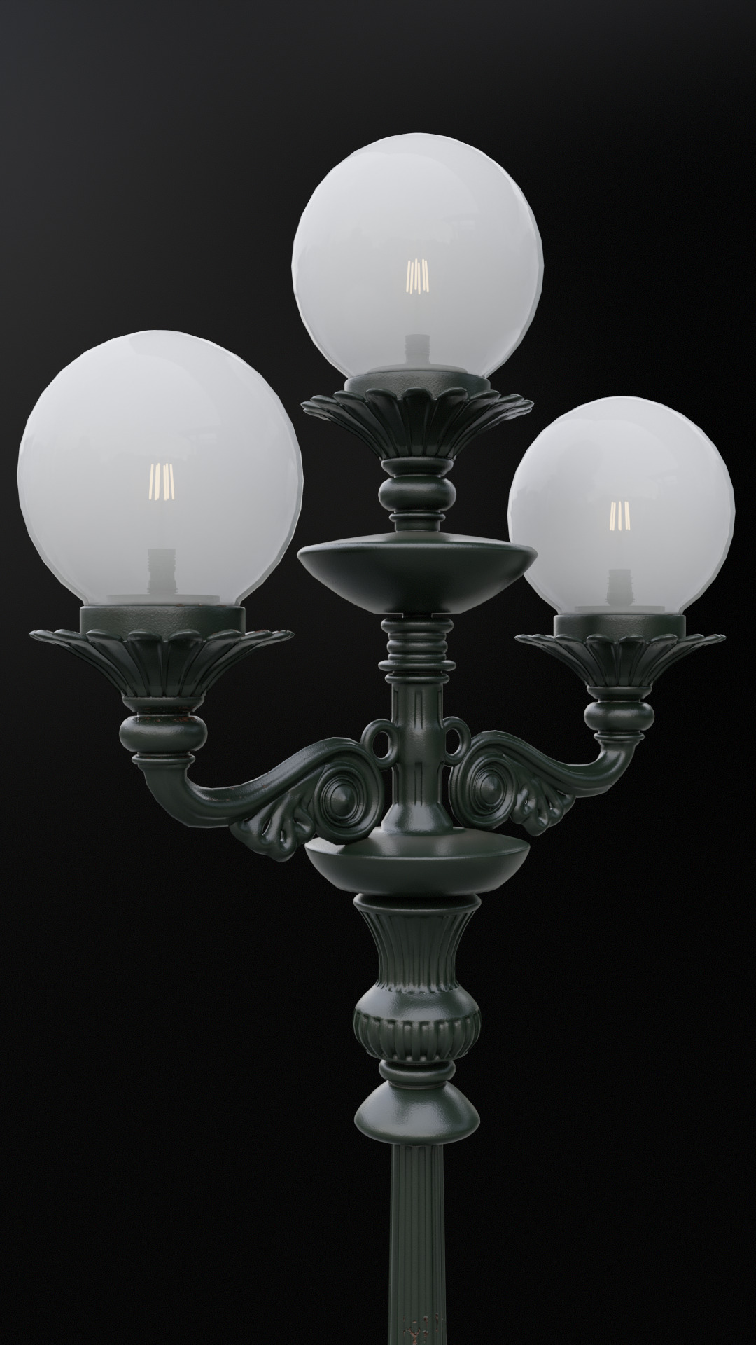 Old lamp post number2 with ST64 6W bulb 3D model_3