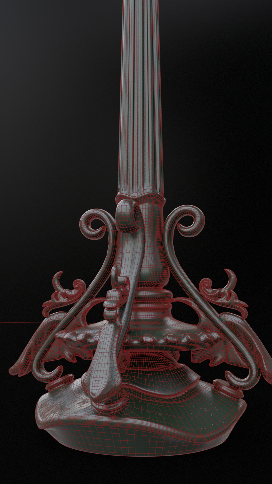 Old lamp post number2 with ST64 6W bulb 3D model_8