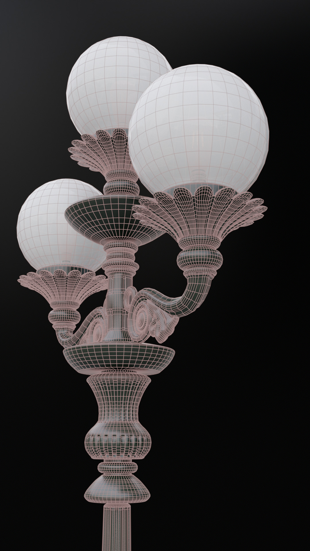 Old lamp post number2 with ST64 6W bulb 3D model_9