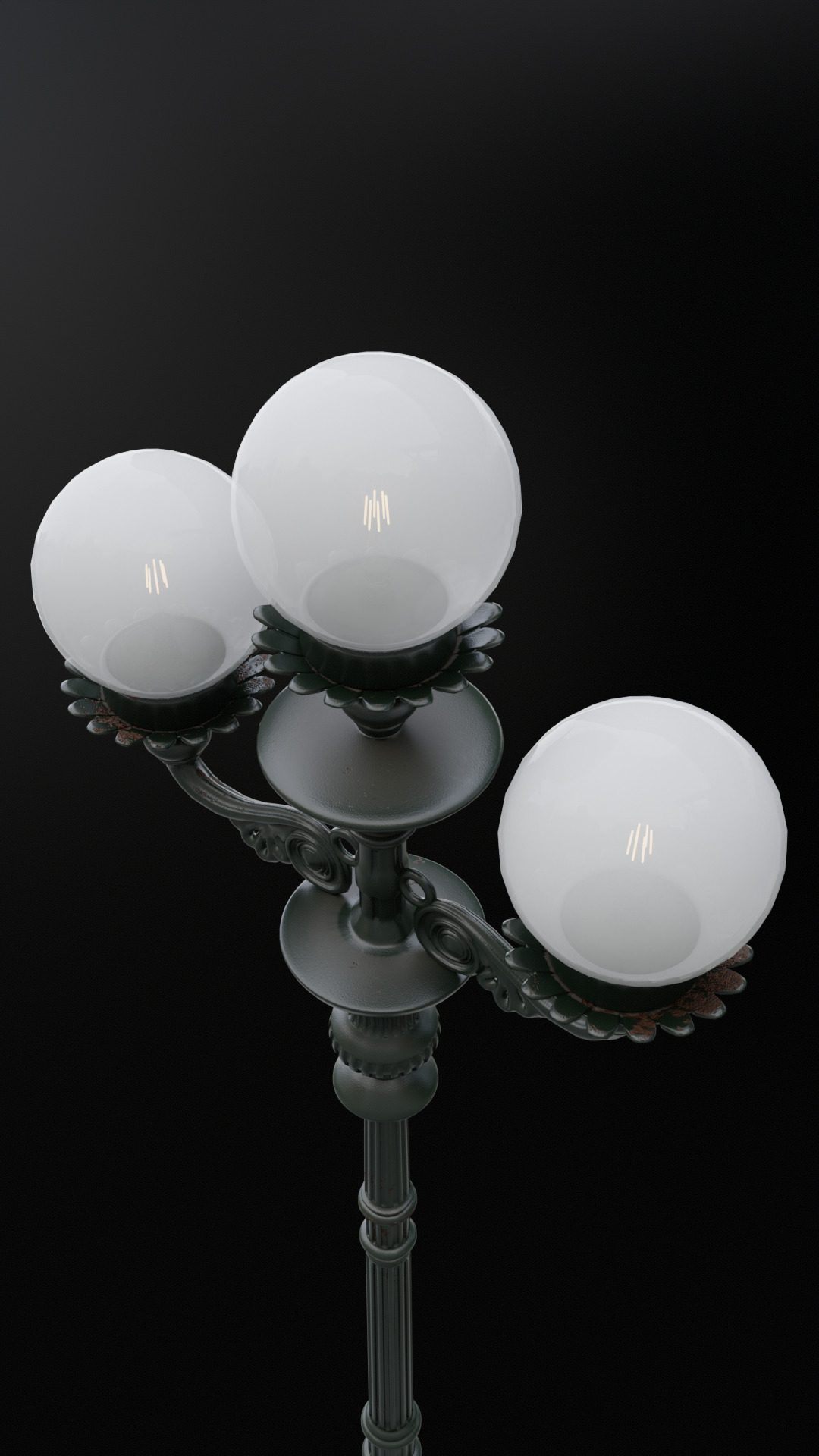 Old lamp post number2 with ST64 6W bulb 3D model_6