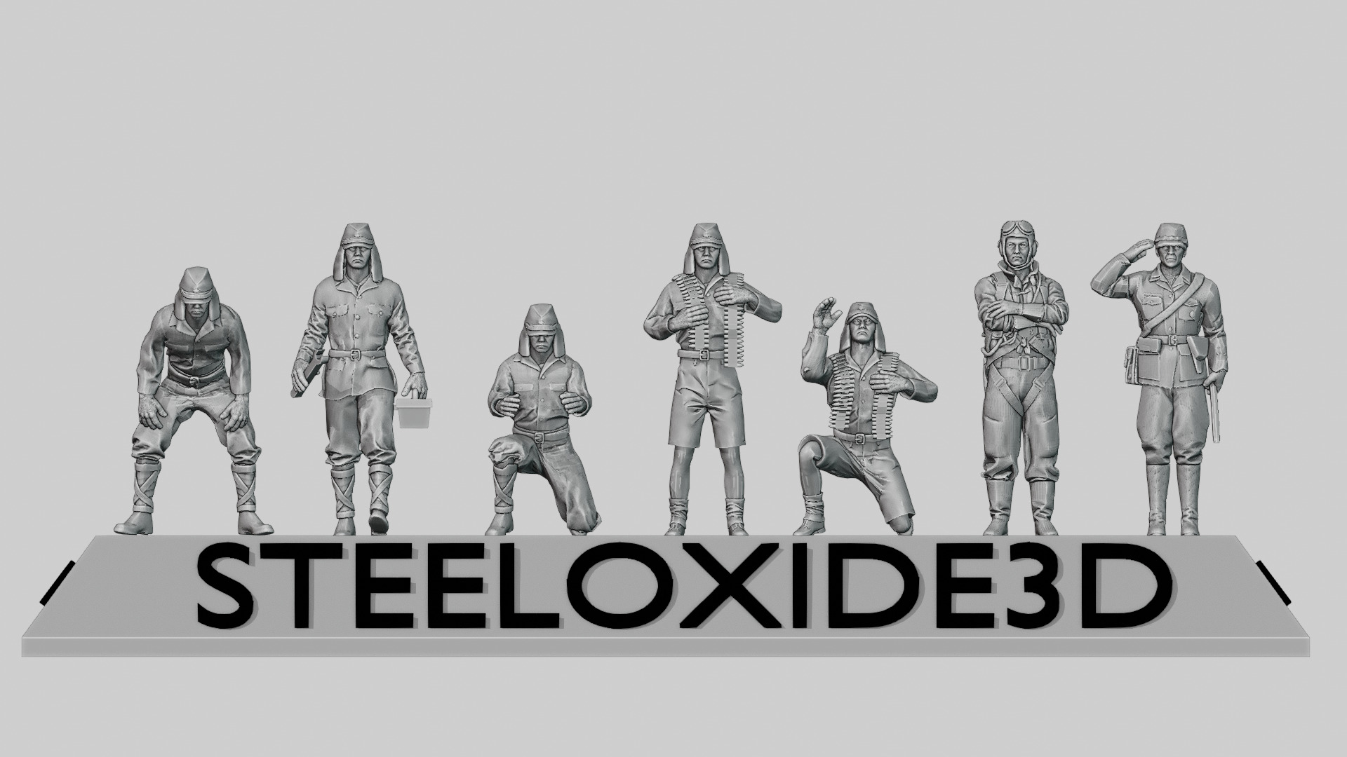 WWII Japanese airfield crew set 1 for 3d printing 3D print model_1