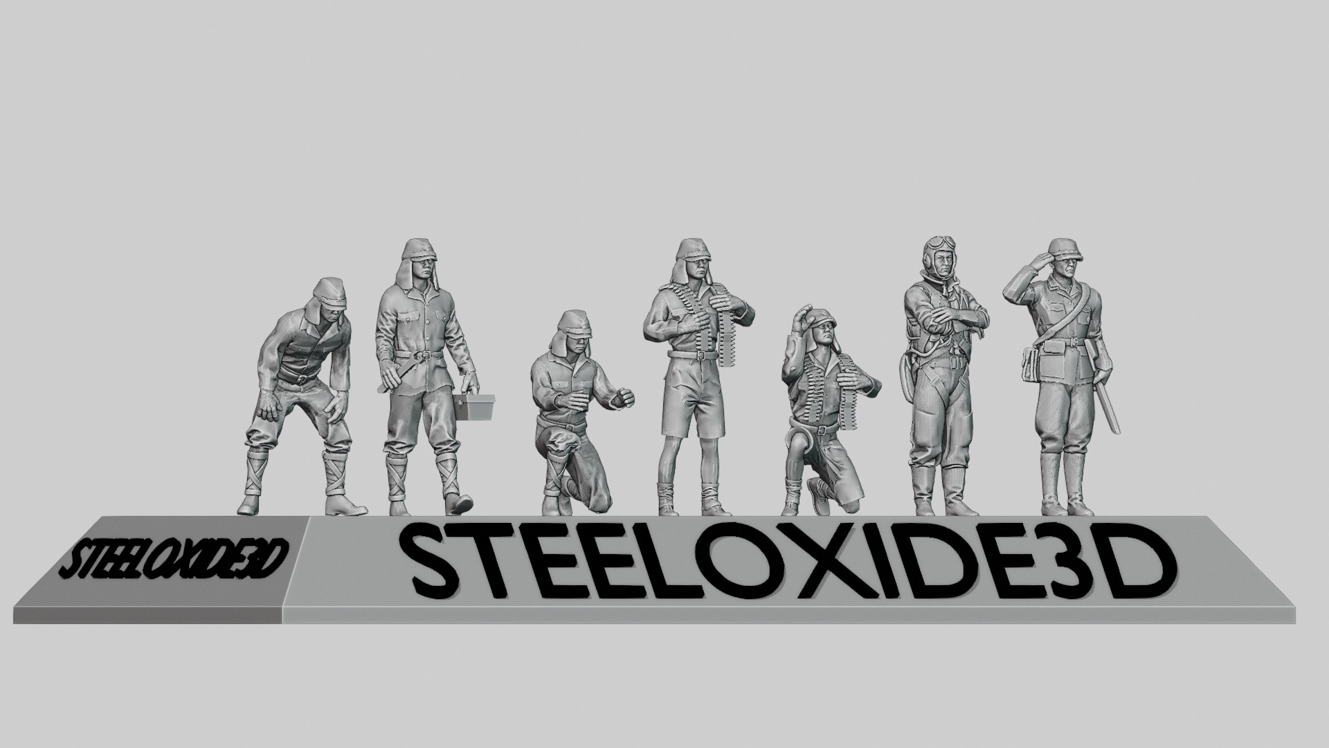 WWII Japanese airfield crew set 1 for 3d printing 3D print model_3