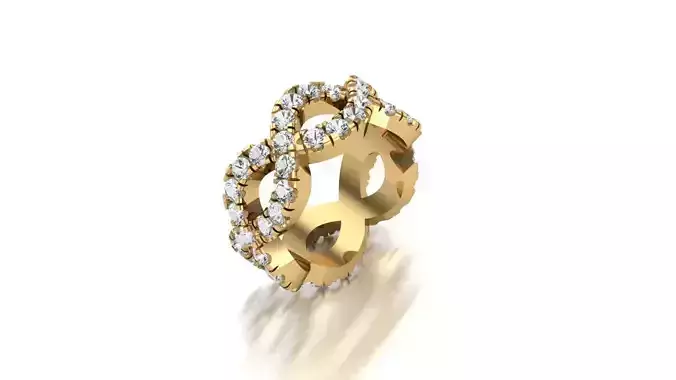 Intertwined Diamond Eternity Band Ring 3D print model