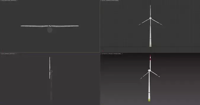 Dynamic  Wind Turbine - Animated Low-poly 3D model