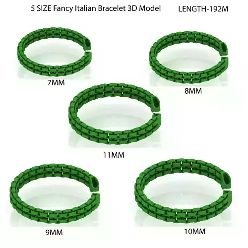 5 size spiral Fancy Italian Bracelet 3D Model