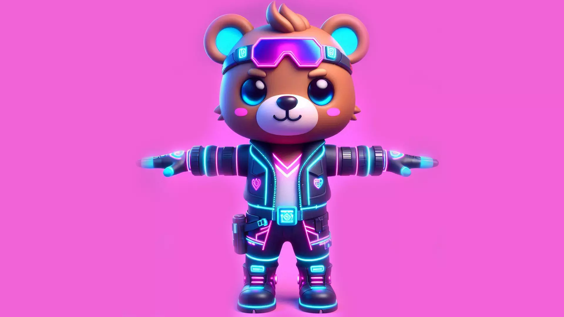 cyberpunk Bear 3D Character Model 3D model