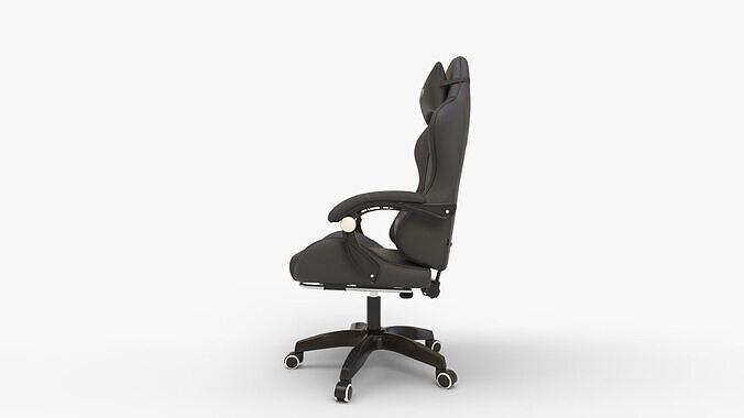 VINNYSEN Gaming Chair with Footrest and Lumbar Support Black 3D model 6