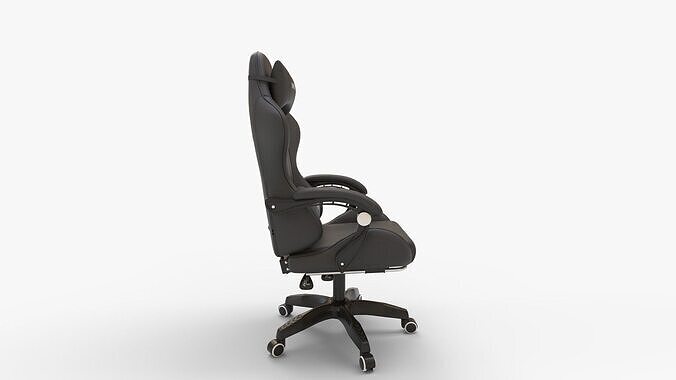 VINNYSEN Gaming Chair with Footrest and Lumbar Support Black 3D model 2