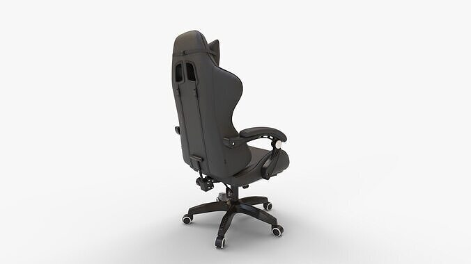 VINNYSEN Gaming Chair with Footrest and Lumbar Support Black 3D model 3