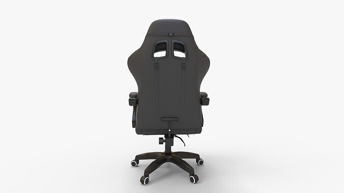 VINNYSEN Gaming Chair with Footrest and Lumbar Support Black 3D model 4