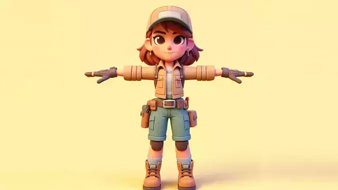 Adventure Girl  3D Character