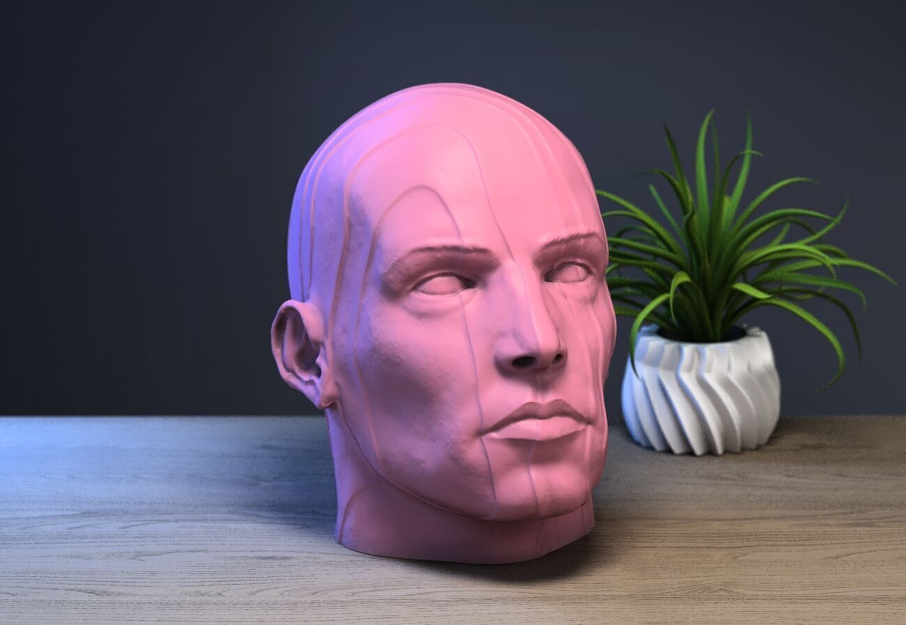 Human modern Headphone Stand Cyborg Headset Stand 3D print model_1