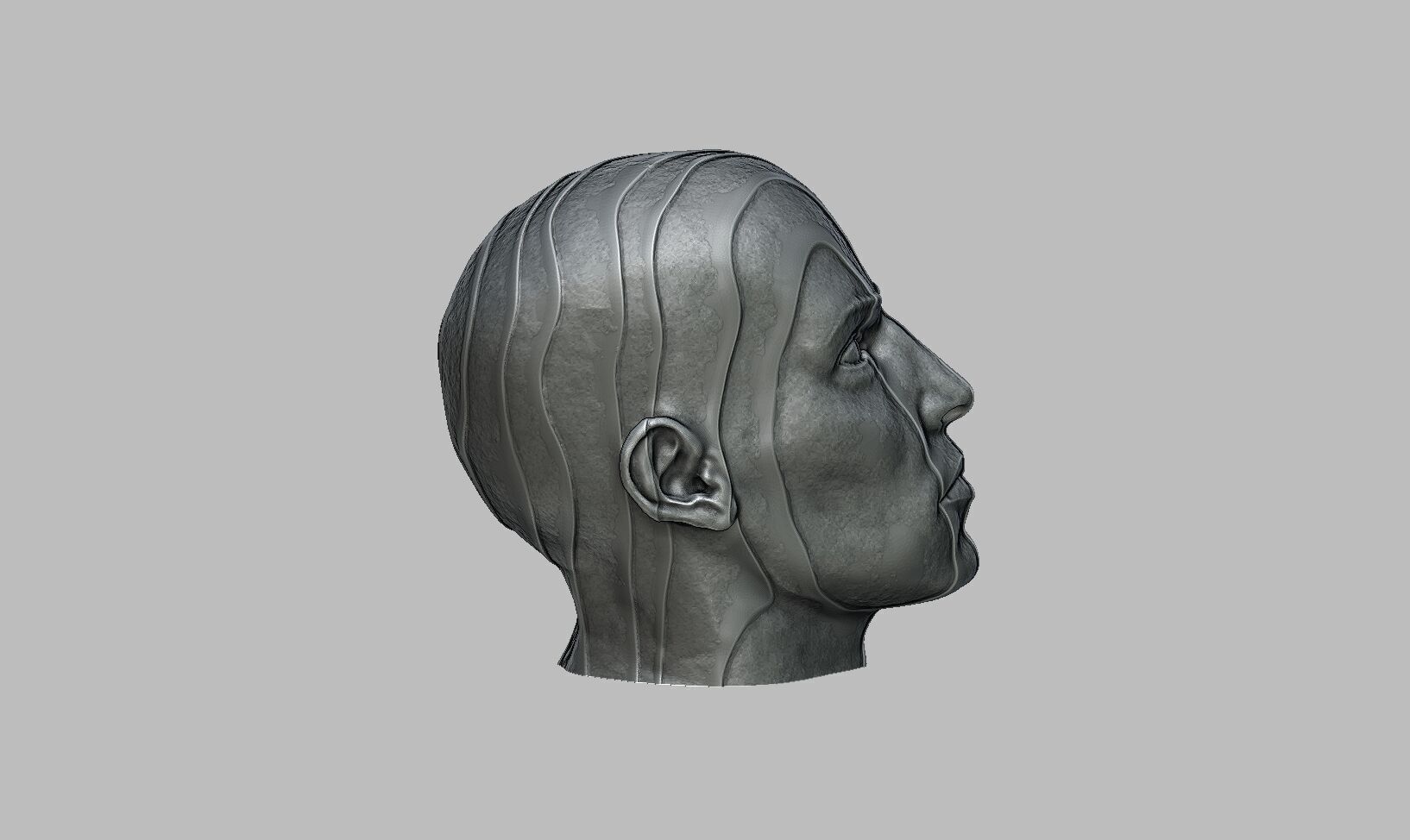 Human modern Headphone Stand Cyborg Headset Stand 3D print model_7