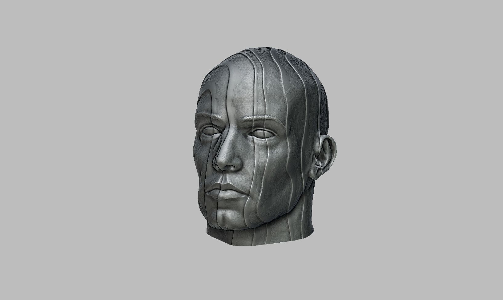 Human modern Headphone Stand Cyborg Headset Stand 3D print model_11