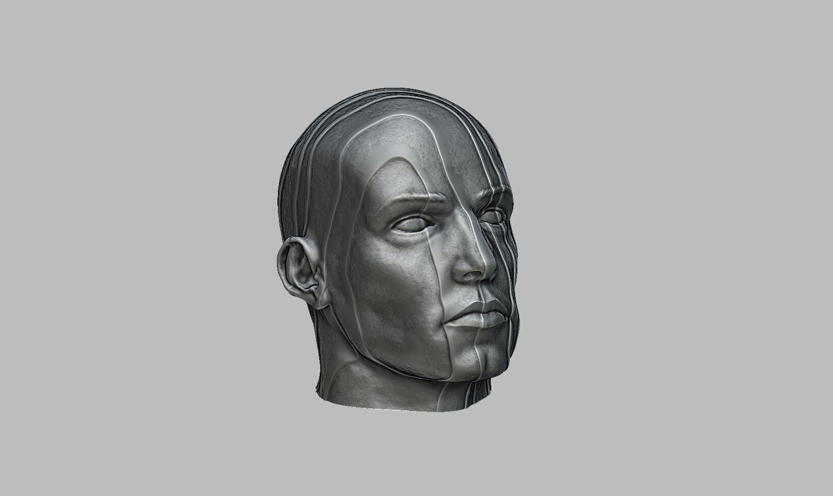 Human modern Headphone Stand Cyborg Headset Stand 3D print model_5