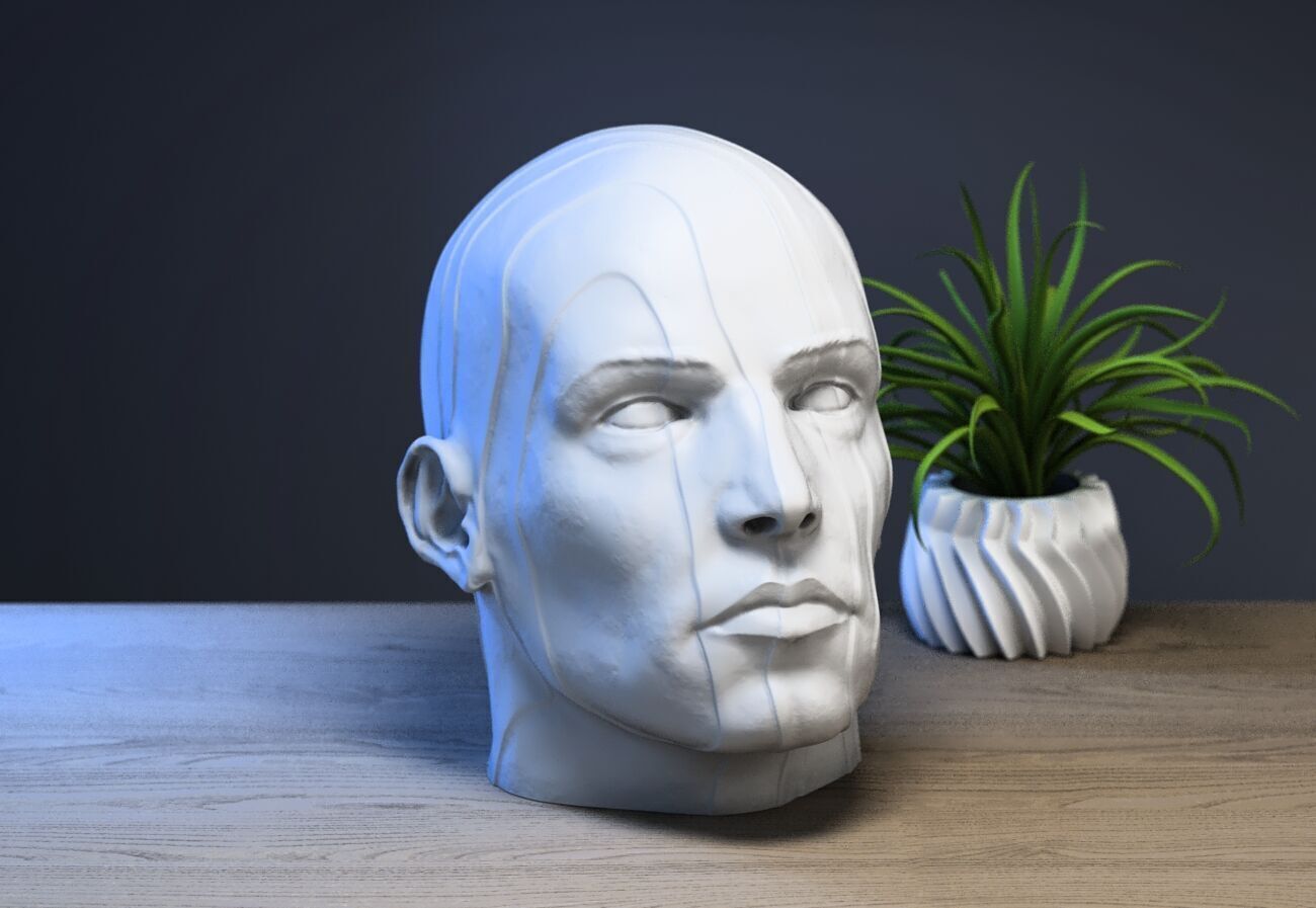 Human modern Headphone Stand Cyborg Headset Stand 3D print model_2