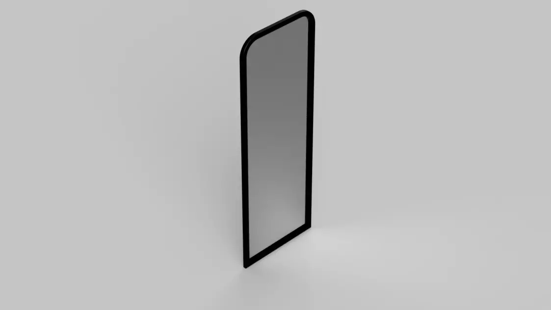 Mirror with Black metal frame 3D model_0