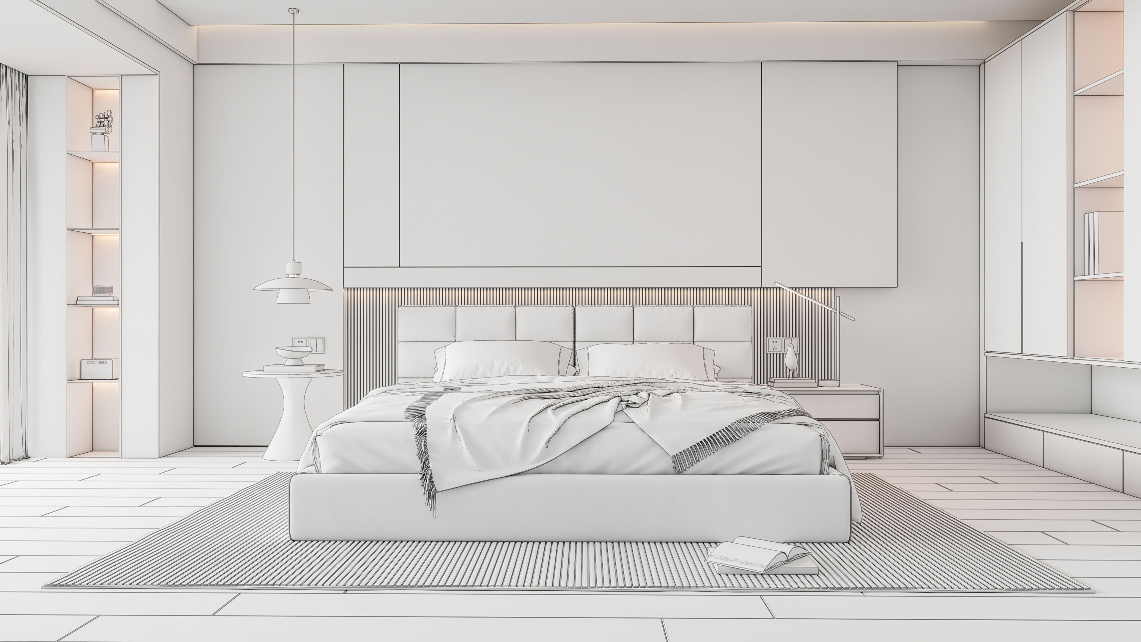 Italian bedroom 11 3D model_19