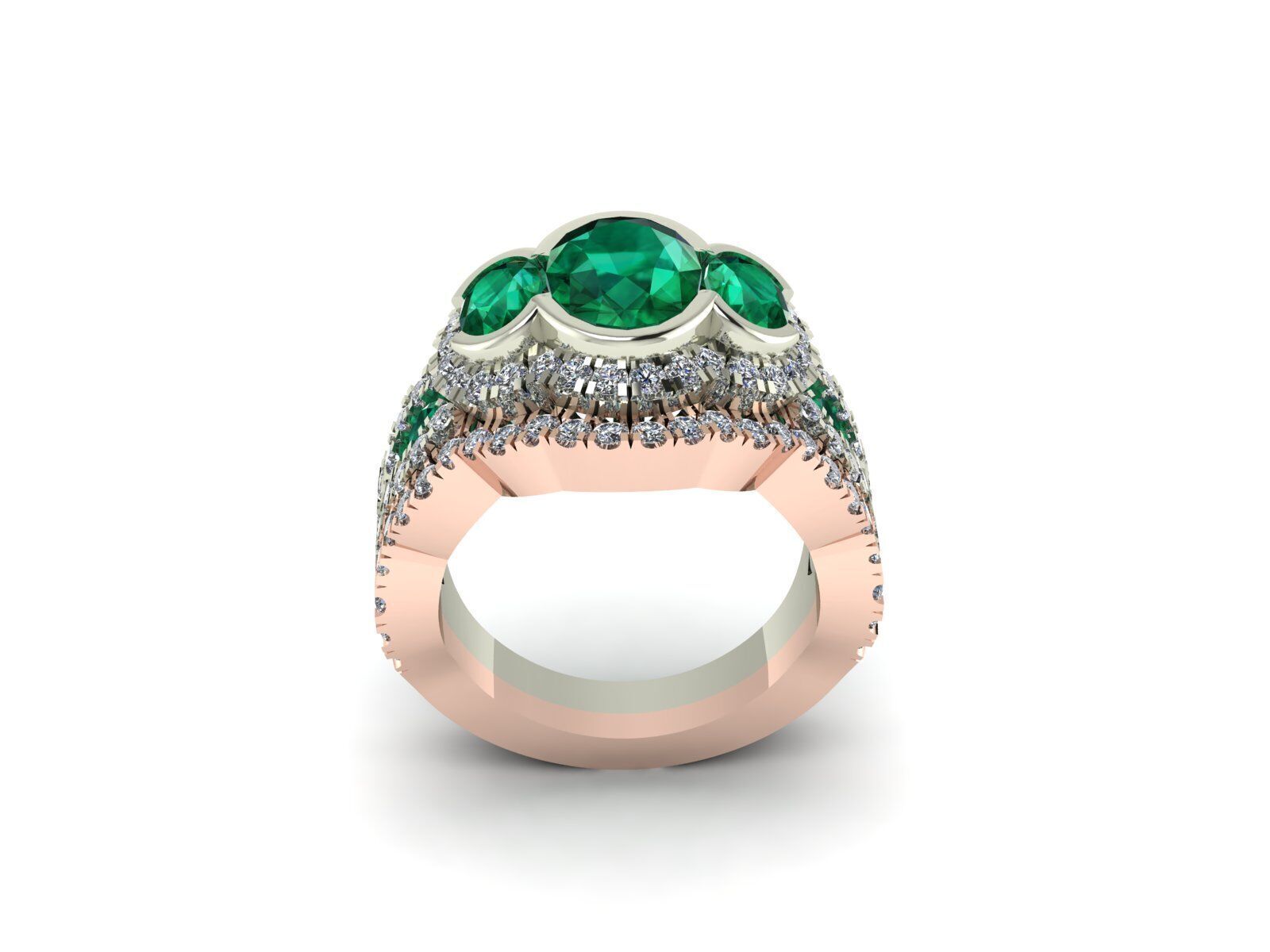 Engagement Ring and Band 3D print model_2