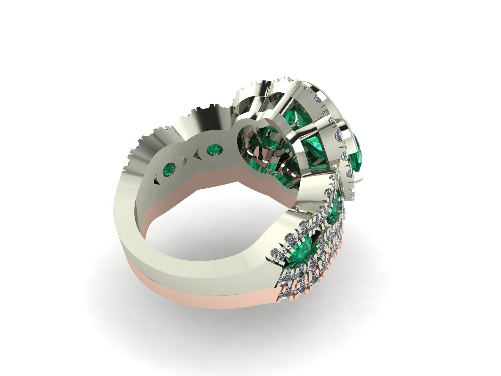 Engagement Ring and Band 3D print model_5