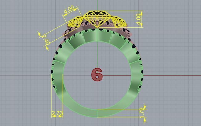 Engagement Ring and Band 3D print model_6