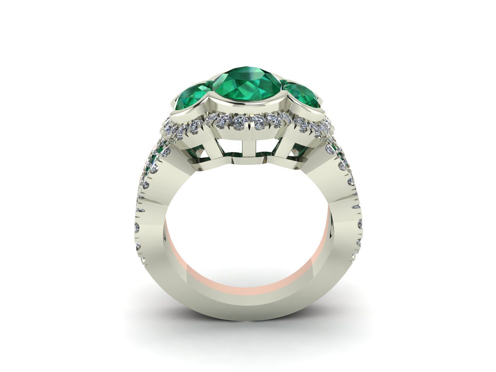 Engagement Ring and Band 3D print model_4