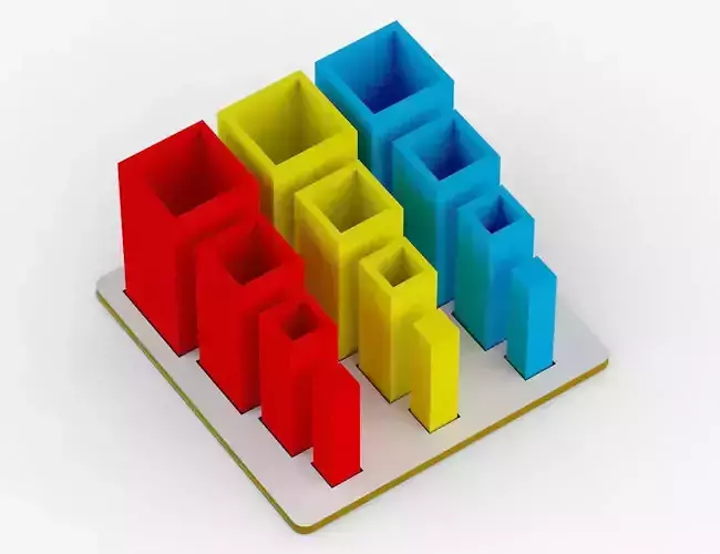 Bandeja de Prismas Rectangulares 3D print model