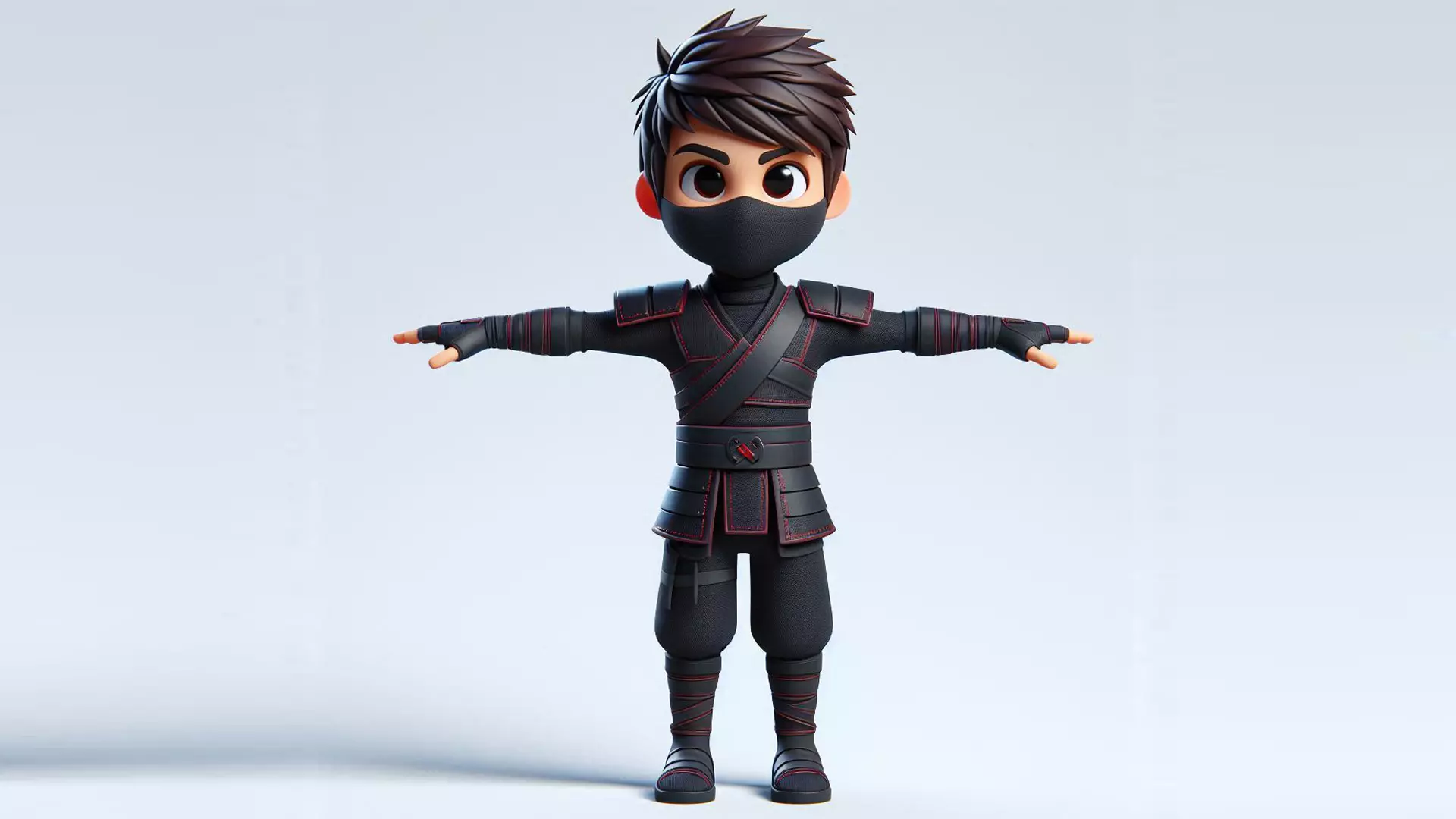 Shadow Warrior Ninja Boy Low-poly 3D model_0