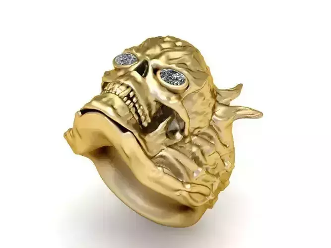 DANGER SKULL FACE MEN RING 3D PRINTABLE MODEL 3D print model