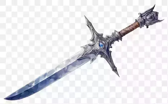 Epic Fantasy Sword  Stylized Royal Blade Game Ready