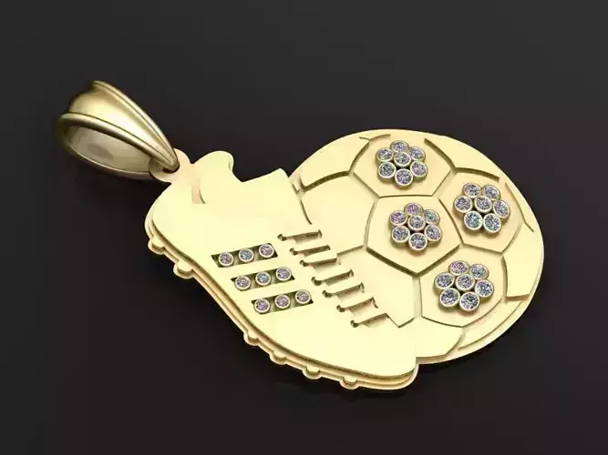 SHOE AND FOOTBALL PENDANT 3D PRINTABLE MODEL 3D print model