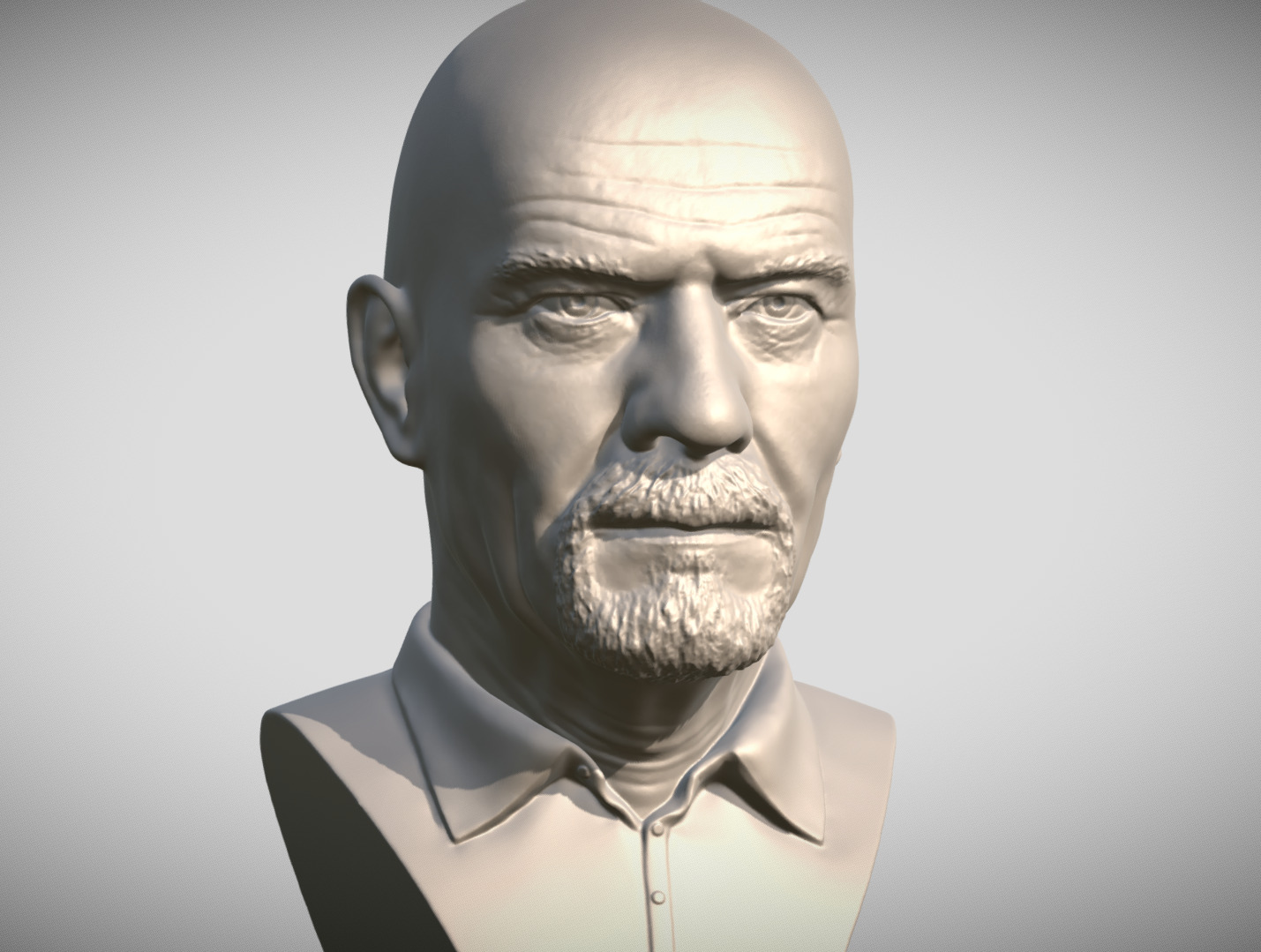 Walter White Bryan Cranston Breaking Bad bust 3D print model_9