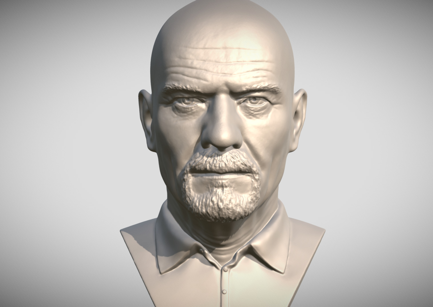 Walter White Bryan Cranston Breaking Bad bust 3D print model_1