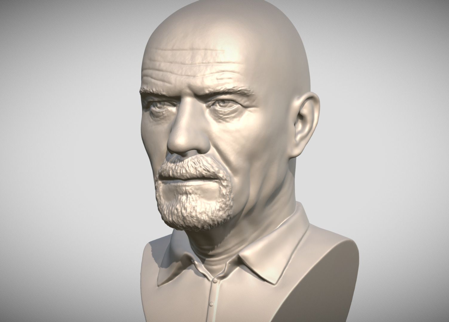 Walter White Bryan Cranston Breaking Bad bust 3D print model_2