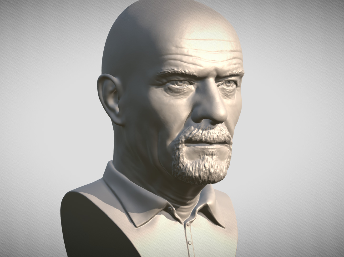 Walter White Bryan Cranston Breaking Bad bust 3D print model_8