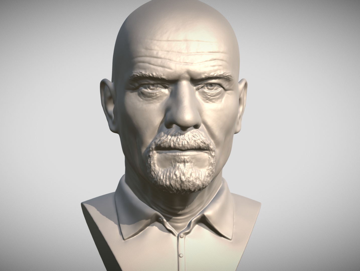 Walter White Bryan Cranston Breaking Bad bust 3D print model_10