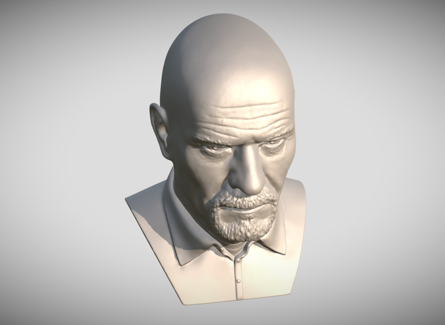 Walter White Bryan Cranston Breaking Bad bust 3D print model_13