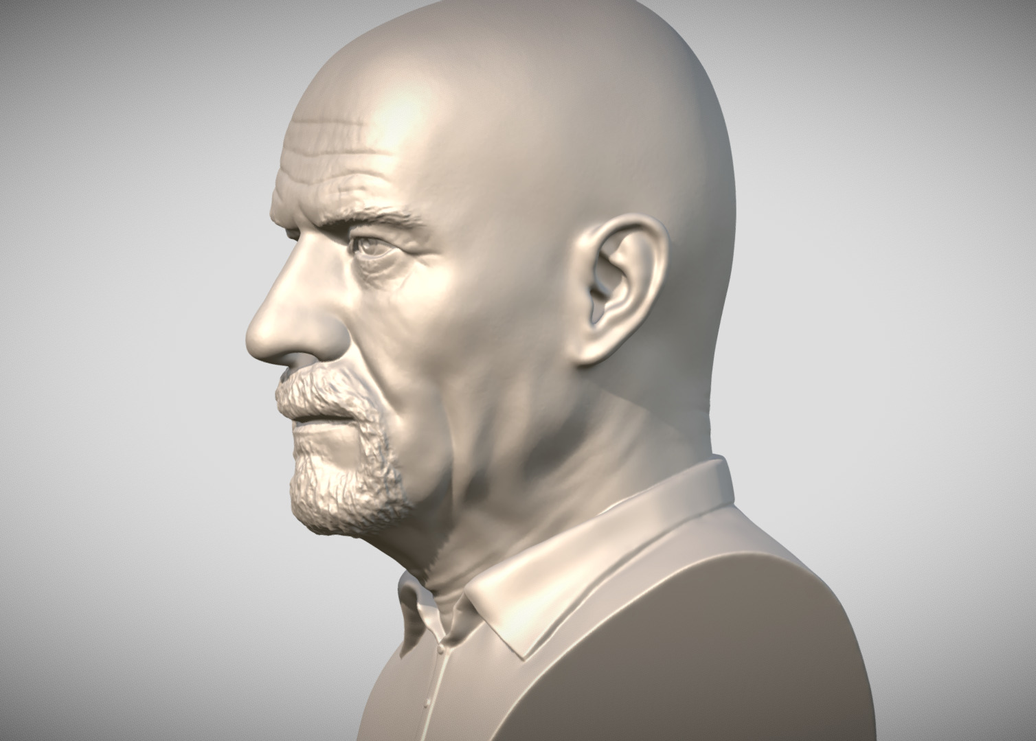 Walter White Bryan Cranston Breaking Bad bust 3D print model_3
