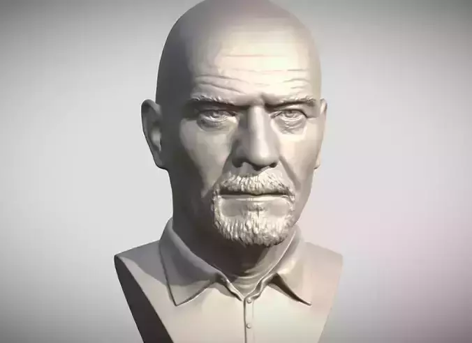 Walter White Bryan Cranston Breaking Bad bust 3D print model Walter White Bryan Cranston Breaking Bad bust 3D print model