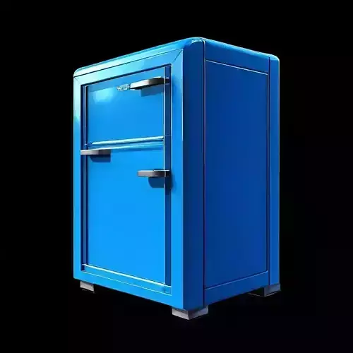 Retro Style Blue Metal Cabinet 3D Model 3D model