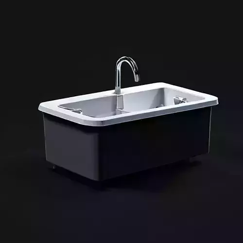 Modern Double Basin Kitchen Sink 3D Model 3D model