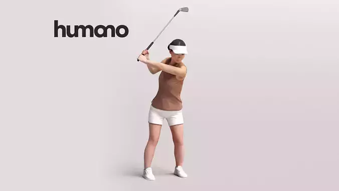 Humano Woman playing golf - golf swing -2601-083-5413