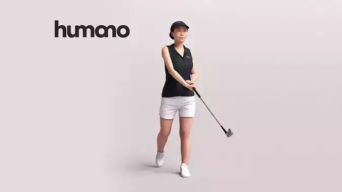Humano Woman playing golf - golf swing -2601-083-5412
