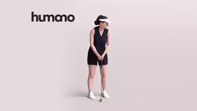 Humano Woman playing golf - golf swing -2601-070-5417