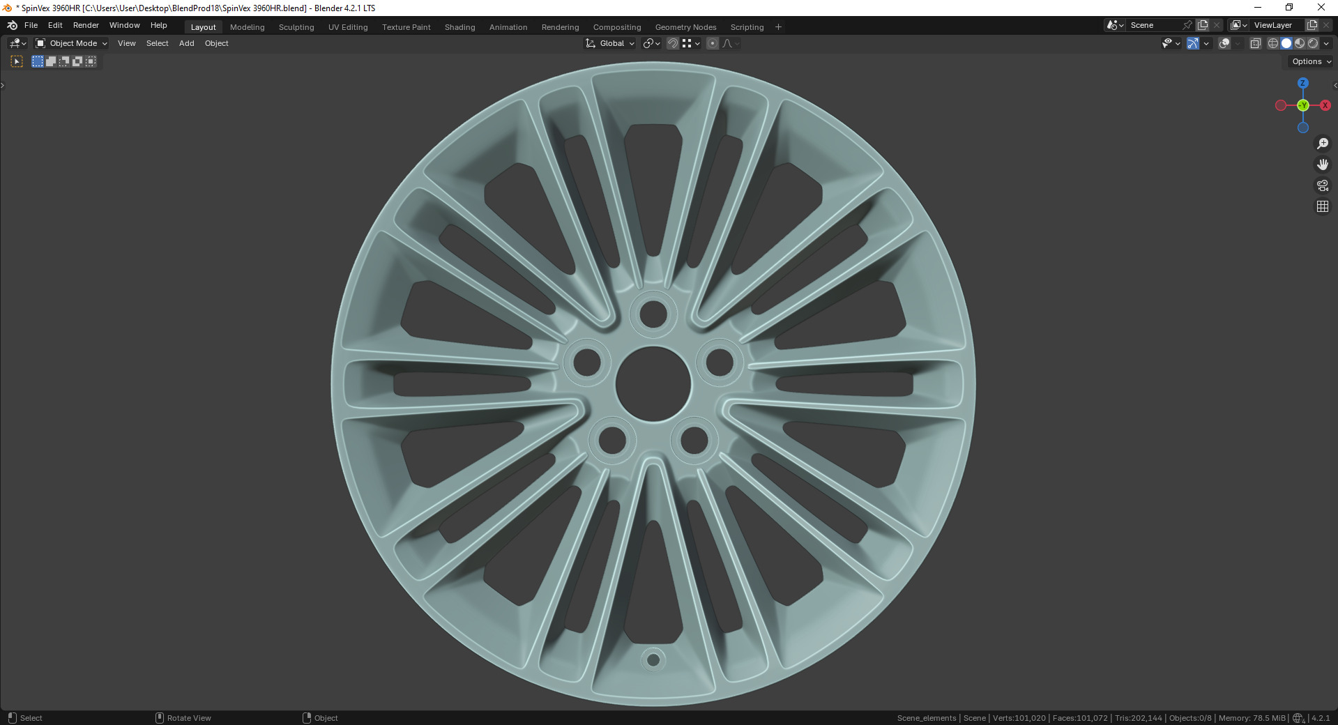 SpinVex 3960HR Rim 3D model_5